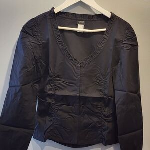 MSSR Black Blouse With Busk Frontal Closure